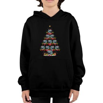 Catfish Xmas Tree Lighting Flathead Catfish Christmas Tree Youth Hoodie | Mazezy