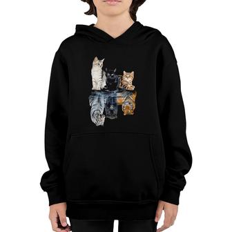 Cats Lover Cat Water Reflection Cats Tigers Youth Hoodie | Mazezy