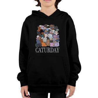 Caturday Cat Person Kitty Kitten Cats Meow Saturday Youth Hoodie | Mazezy