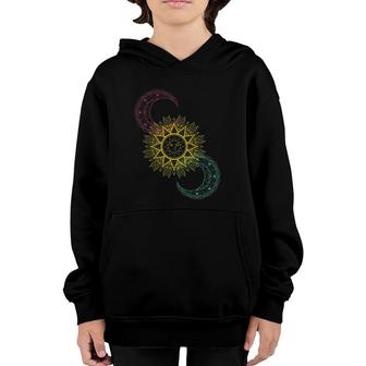 Celestial Bodies Galaxy Sun Moon Stars Outer Space Astronomy Youth Hoodie | Mazezy