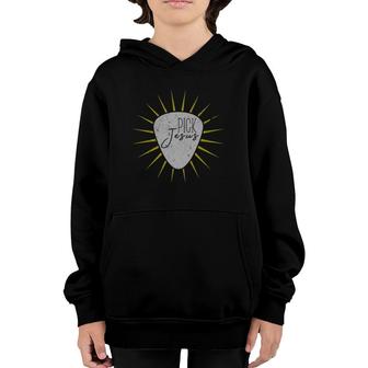 Christian Guitar Player Gift Vintage Pick Jesus Guitarist Youth Hoodie | Mazezy