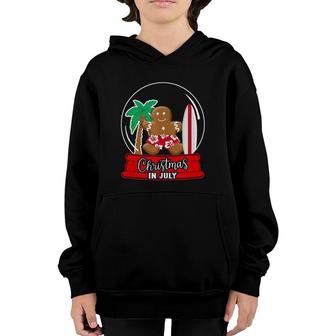 Christmas In July Snowglobe Gingerbread Cookie Surfboard Youth Hoodie | Mazezy