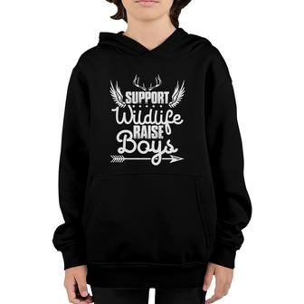 Clothing For Mom Support Wildlife Raise Boys Youth Hoodie | Mazezy