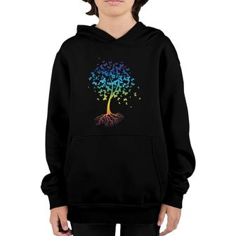 Colorful Butterfly Tree Root Environment Inspiration Youth Hoodie | Mazezy UK