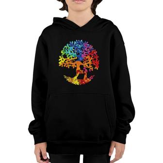 Colorful Life Is Really Good Vintage Tree Art Gift Youth Hoodie | Mazezy AU
