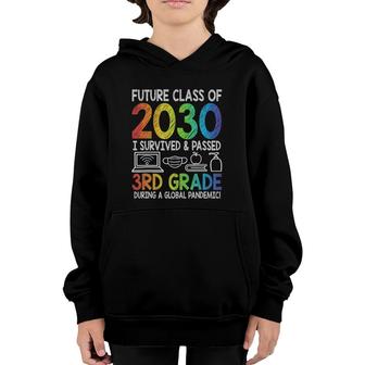 Colourful Class Of 2030 3Rd Grade Last Day Of School Youth Hoodie | Mazezy