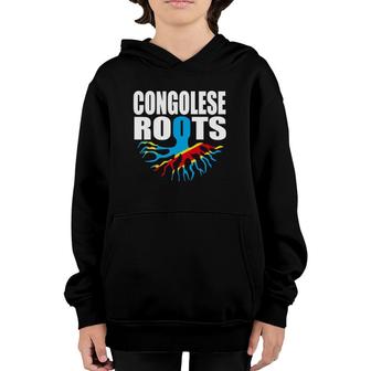 Congolese Roots Dr Congo Flag Pride Gift Youth Hoodie | Mazezy