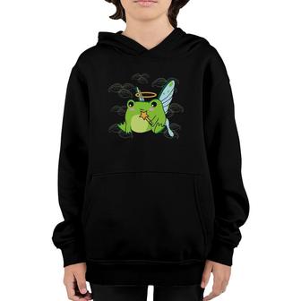 Cottagecore Aesthetic Cute Frog Fairycore Goblincore Youth Hoodie | Mazezy