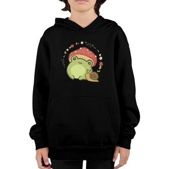 Cottagecore Aesthetic Frog Snail Cute Vintage Youth Hoodie | Mazezy