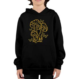 Cottagecore Mushroom Butterfly Aesthetic Goblincore Youth Hoodie | Mazezy