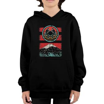 Crab Lover Retro Crabbing Vintage 80S Style Fishing Hunting Youth Hoodie | Mazezy