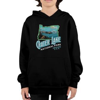 Crater Lake National Park Vintage Oregon Retro Youth Hoodie | Mazezy