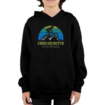 Crested Butte Colorado Mountain Biking Mtb Vintage Souvenir Youth Hoodie | Mazezy