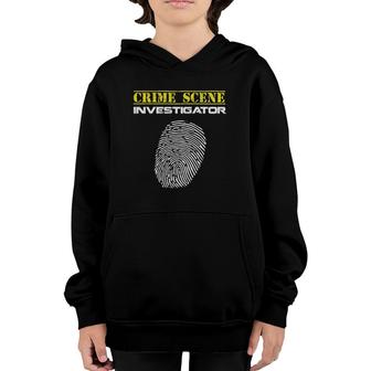 Crime Scene Investigator Fingerprint Police Youth Hoodie | Mazezy