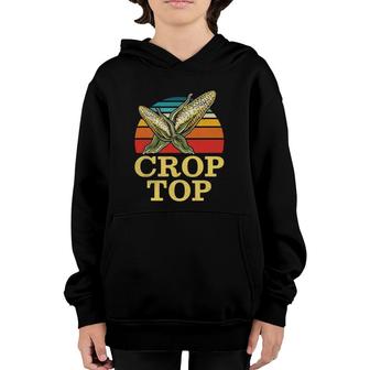 Crop Top Corn Farmer Retro Vintage Youth Hoodie | Mazezy
