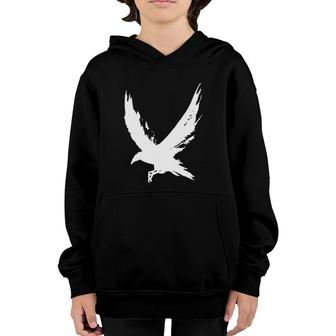 Crow Raven Distressed Flying Bird Crow Tee Youth Hoodie | Mazezy