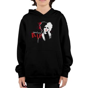 Cruella Speak Of The De Vil Youth Hoodie | Mazezy