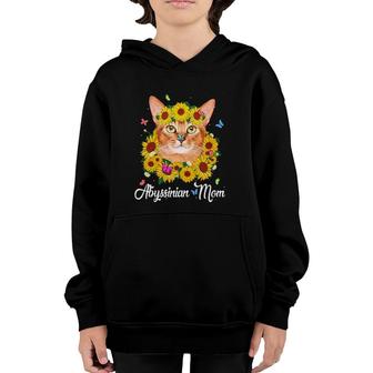 Cute Abyssinian Mom Sunflower Cat Mom Mother's Day Youth Hoodie | Mazezy