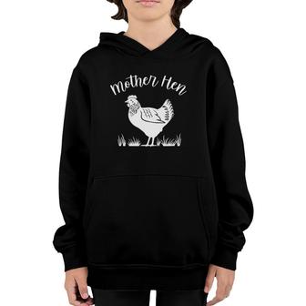 Cute Chicken Farmer Gift Funny For Mother Hen Youth Hoodie | Mazezy
