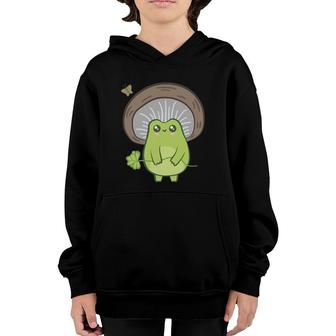Cute Frog Mushroom Hat - Cottagecore Aesthetic Champignon Youth Hoodie | Mazezy