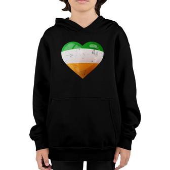 Cute Heart Ireland Flag Celtic Saint Patrick's Day Youth Hoodie | Mazezy
