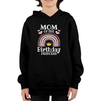 Cute Mom Of The Birthday Princess Rainbow Mommy Mother Women Youth Hoodie | Mazezy