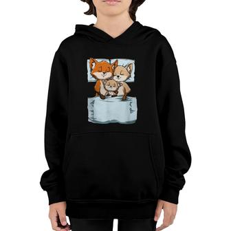 Cute Sleeping Fox Family This Is My Official Napping Youth Hoodie | Mazezy