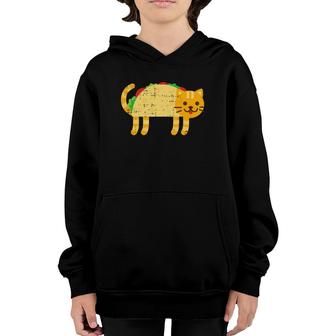 Cute Taco Cat Funny Cinco De Mayo Pet Owner Foodie Mexican Youth Hoodie | Mazezy