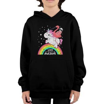 Cute Unicorn Flamingo Panda Lgbt Awesome Saying Youth Hoodie | Mazezy
