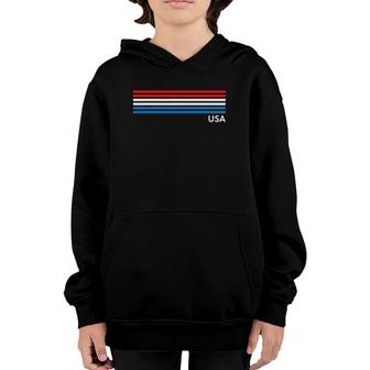 Cute Usa Red Blue Chest Stripe 4Th Of July Top Youth Hoodie | Mazezy DE