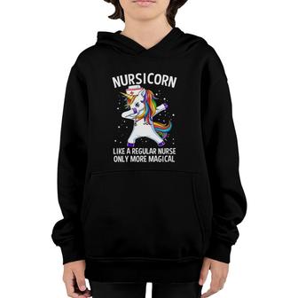 Dabbing Unicorn Nursicorn Funny Nurse Gift Youth Hoodie | Mazezy