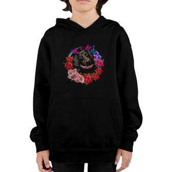 Dachshund Doxie Full Flowers Butterfly Flower Dog Lover Youth Hoodie | Mazezy