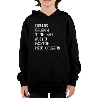 Dallas Raleigh Tennessee Austin Boston New Orleans Tank Top Youth Hoodie | Mazezy