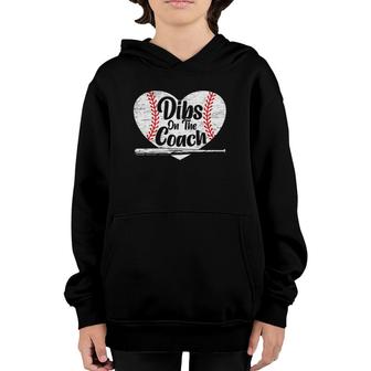 Dibs On The Coach Baseball Player Sport Lover Bat And Ball Youth Hoodie | Mazezy
