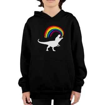 Dinosaur Rainbow T Rex Dino Funny Tee Gift Youth Hoodie | Mazezy