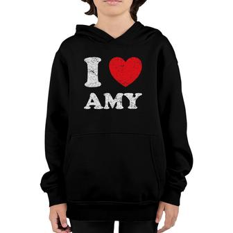 Distressed Grunge Worn Out Style I Love Amy Youth Hoodie | Mazezy AU