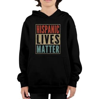 Distressed Retro Colors Hispanic Lives Matter Youth Hoodie | Mazezy
