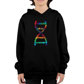 Dna Helix Tie Dye Science Researcher Tie Dyed Groovy Youth Hoodie | Mazezy