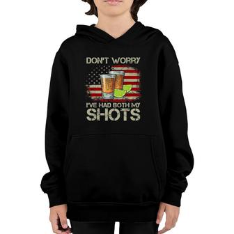 Don't Worry I've Had Both My Shots American Flag 4Th Of July Youth Hoodie | Mazezy