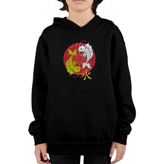 Double Golden Koi Fish Pisces Astrology Horoscope Zodiac Youth Hoodie | Mazezy