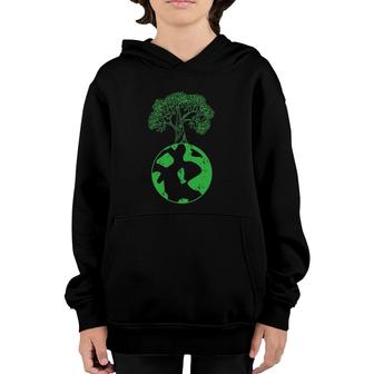 Earth Tree Cute Green I Love Mother Earth Day Gift Youth Hoodie | Mazezy AU