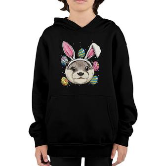 Easter Bunny Otter Funny Easter Otter Gifts Youth Hoodie | Mazezy