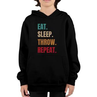 Eat Sleep Throw Repeat Track And Field Throwing Retro Youth Hoodie | Mazezy