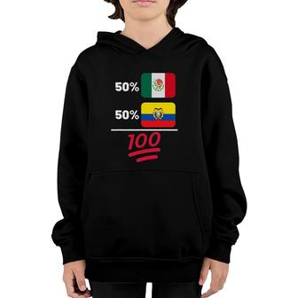 Ecuadorian Plus Mexican Mix Flag Heritage Gift Youth Hoodie | Mazezy