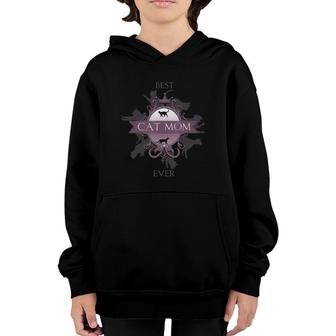 Elegant Best Cat Mom Ever Cute Kitty Mother Youth Hoodie | Mazezy