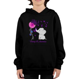 Elephant Trisomy 18 Awareness - Trisomy 18 Ribbon Gifts Youth Hoodie | Mazezy