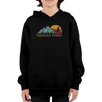 Endurance Runner - Retro Style Vintage Trail Running Youth Hoodie | Mazezy