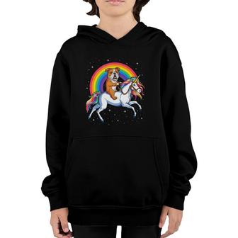 English Bulldog Unicorn Women Space Galaxy Rainbow Dog Lover Youth Hoodie | Mazezy