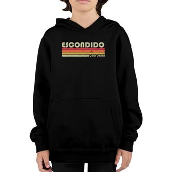 Escondido Ca California Funny City Home Roots Gift Retro 80S Youth Hoodie | Mazezy