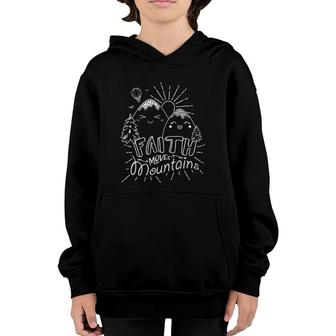 Faith Moves Mountains Cute Christian Kawaii Mommy And Me Youth Hoodie | Mazezy